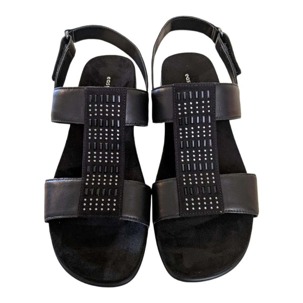 Easy Spirit Hazel Slingback Sandals Women's Size 10 Black NWOT Leather/ Textile